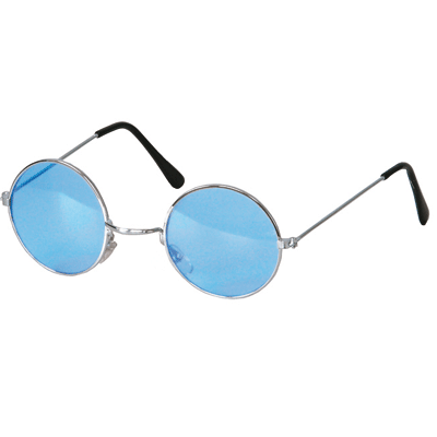 Merkloos Verkleed Hippie bril blauw
