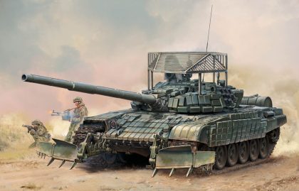 Trumpeter 09609 Russian T-72B1 with KTM-6 & Grating Armour Bouwpakket Schaal 1:35