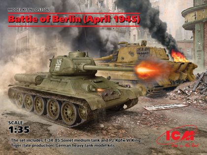 ICM DS3506 Battle of Berlin (April 1945) (T-34-85, King Tiger) Bouwpakket Schaal 1:35