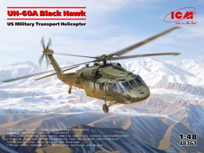 ICM 48361 UH-60A Black Hawk, US Military Transport Helicopter Bouwpakket Schaal 1:48