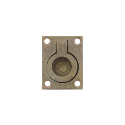 Intersteel Luikring rechthoekig 41x31mm - messing getrommeld