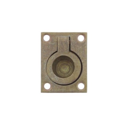Intersteel Luikring rechthoekig 50x39mm - messing getrommeld