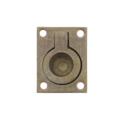 Intersteel Luikring rechthoekig 65x49mm - messing getrommeld