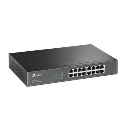 TP-Link TL-SG1016D 16-Port Gigabit Desktop/Rackmount Switch Switch Zwart