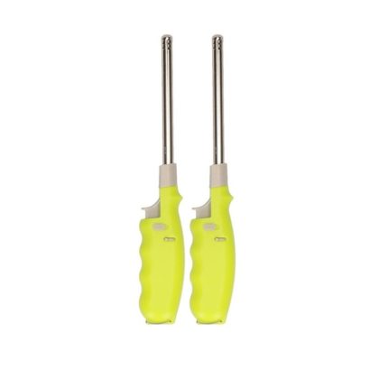 Merkloos 2x Barbecue aanstekers lime groen 25,5 cm