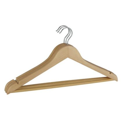 Merkloos Kledinghangers set - 3x - hout - 44,5 cm - kleerhangers