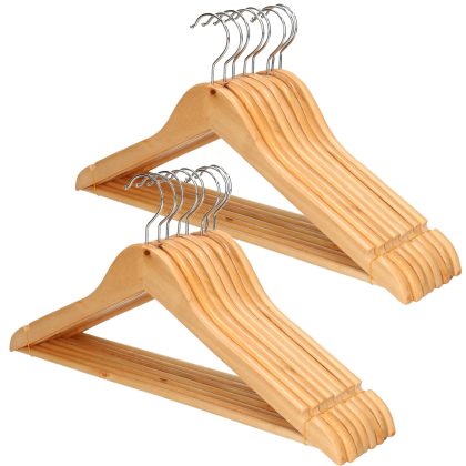 Merkloos Luxe houten kledinghangers 16 stuks