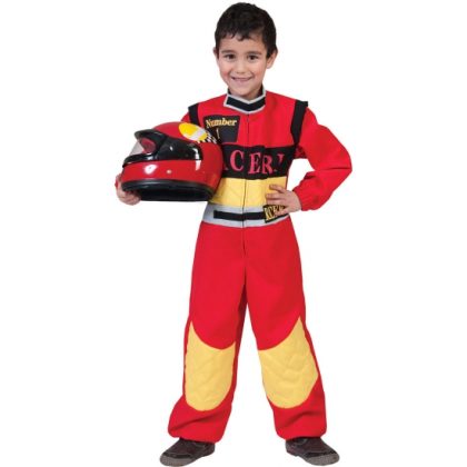 Merkloos Race coureur verkleedkleding - rood - kinderen