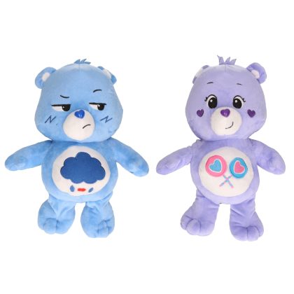 Troetelbeertjes Set van 2 Troetelbeertjes blauw en paars 28 cm