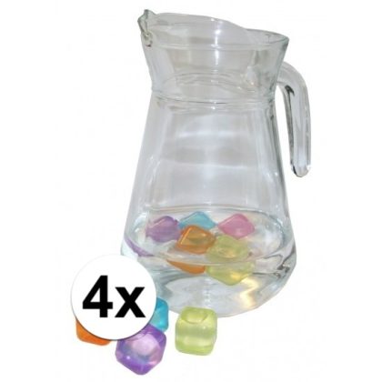 Merkloos 4 stuks glazen limonadekannen 1,3 liter