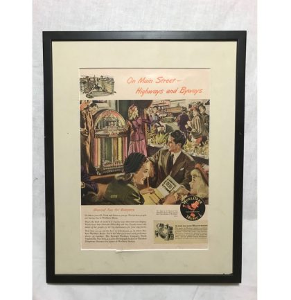 Wurlitzer 1100 Jukebox Advertentie Passe Partout Zonder Glas 36 x 45,5 cm - Origineel Vintage