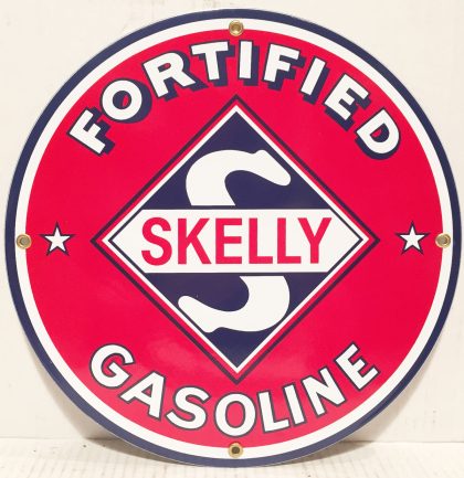 Fiftiesstore Skelly Fortified Gasoline Emaille Bord 12" / 30 cm