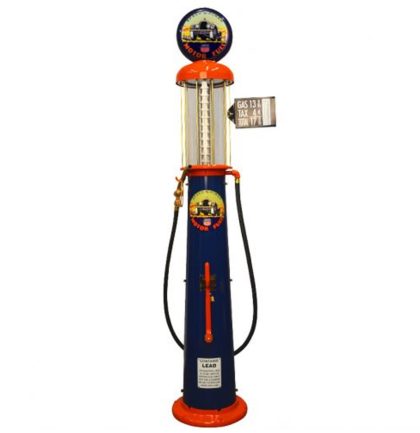 The Dutch Pickers Wayne 615 10 Gallon Benzinepomp - Blauw & Oranje - Reproductie