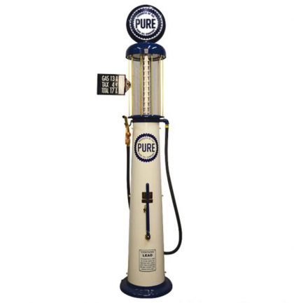 The Dutch Pickers Wayne 615 Pure Gasoline 10 Gallon Gas Pump - White & Blue - Reproduction