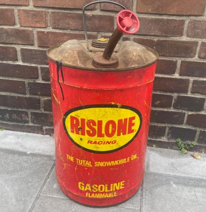 Fiftiesstore Rislone Racing Gasoline 6 Gallon Olieblik - Origineel Vintage