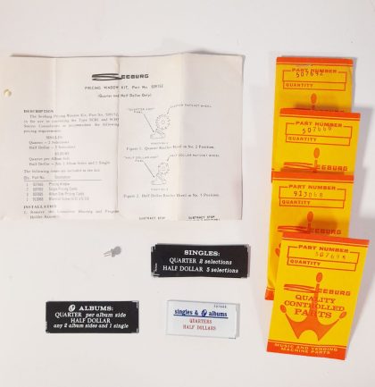 Seeburg Originele Pricing Window Kit #509152 Voor SCH1 en SCH3