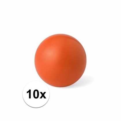 Merkloos 10 oranje anti stressballetjes 6 cm