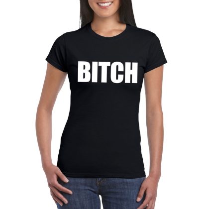 Bellatio Decorations Bitch fun t-shirt zwart voor dames