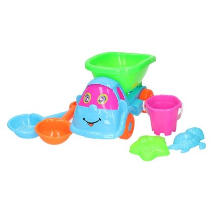 Merkloos Blauw/roze strand speelauto 6-delig