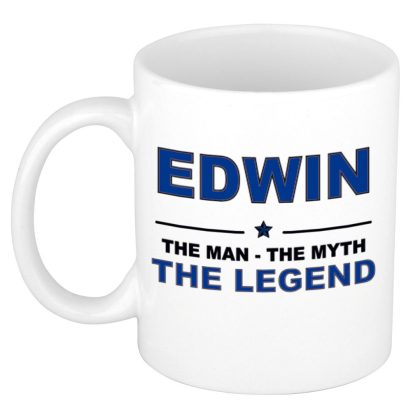 Bellatio Decorations Edwin cadeau naam mok - man myth legend - vaderdag