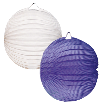 Shoppartners Lampionnen pakket wit en blauw