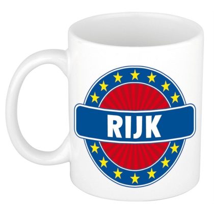 Bellatio Decorations Rijk voornaam koffiemok - wit - 300 ml - Cadeau - Heren