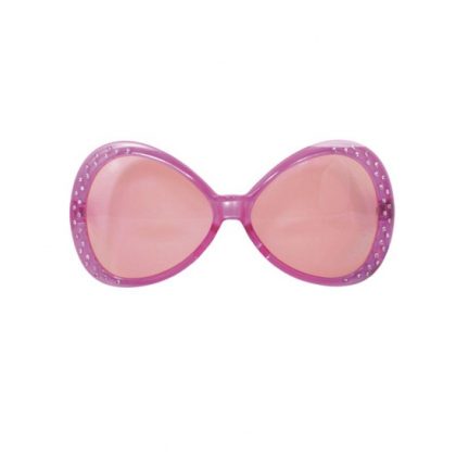 Merkloos Diamant verkleed zonnebril XL roze