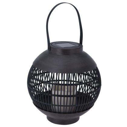Merkloos Zwarte solar lantaarn 24 cm
