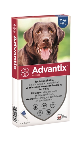Van der Meer BAYER ADVANTIX SPOT ON 400/2000 25+ KG - 4 PIP
