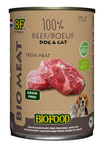 Van der Meer BIOFOOD ORGANIC HOND 100% RUND BLIK 12X400 GR