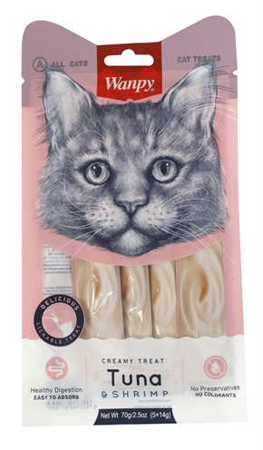 Van der Meer WANPY CREAMY LICKABLE TREATS TUNA / SHRIMP 14 GR 5 ST