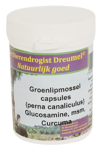 Van der Meer DIERENDROGIST GROENLIPMOSSEL MET GLUCOSAMINE / MSM / CURCUMA 150 ST