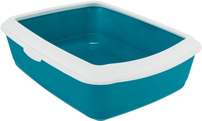 TRIXIE KATTENBAK CLASSIC PETROL / WIT 47X37X15 CM