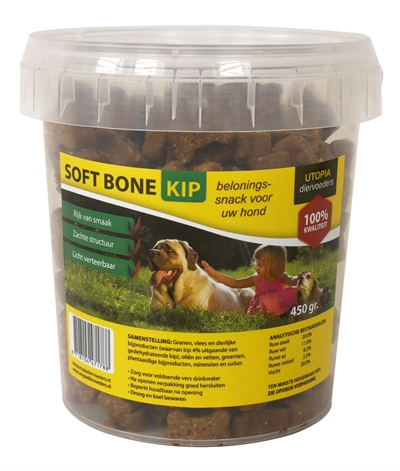 Van der Meer UTOPIA DIERTOTAAL SOFT BONES KIP 450 GR