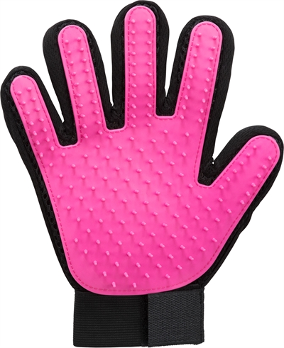 TRIXIE VACHTVERZORGINGSHANDSCHOEN MESH-MATERIAAL / TPR ROZE / ZWART 16X24 CM