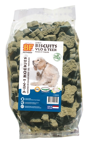 Van der Meer BIOFOOD 3 IN 1 HONDENKOEKJES VLO & TEEK 500 GR