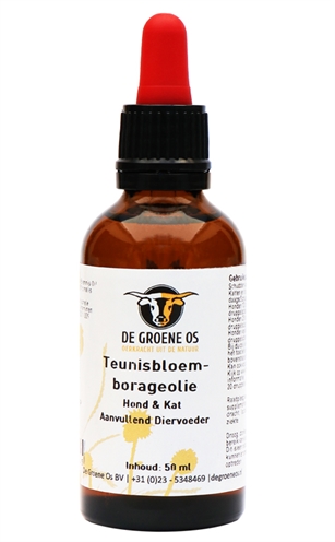 Van der Meer DE GROENE OS TEUNISBLOEM-BORAGEOLIE HOND / KAT 50 ML