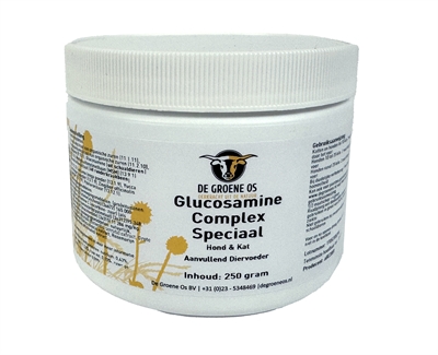 Van der Meer DE GROENE OS GLUCOSAMINE COMPLEX SPECIAAL HOND / KAT 250 GR