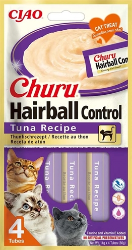 Van der Meer INABA CHURU HAIRBALL TUNA RECIPE 4X14GR