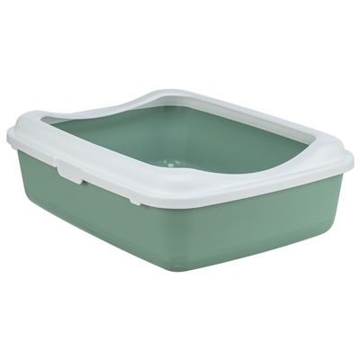 TRIXIE KATTENBAK CLASSIC MET RAND SALIE / WIT 37X48X15 CM