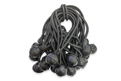 Oakyo Limited Elastiek met Balletjes lang voor bevestiging PVC zeilen set 25 st. Zwart