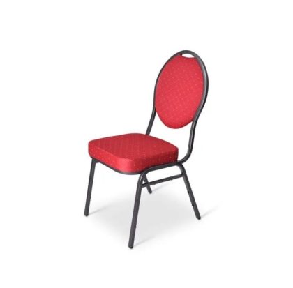 Generiek Stapelstoel MILO stalen frame en foam rug en zitting Rood met gouden puntjes