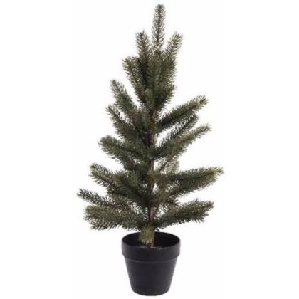 Everlands Kunst kerstboom groen in pot 60 cm