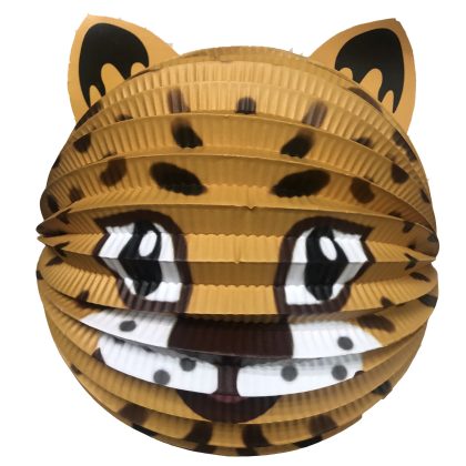 Haza Lampion panter - 20 cm - licht bruin - papier