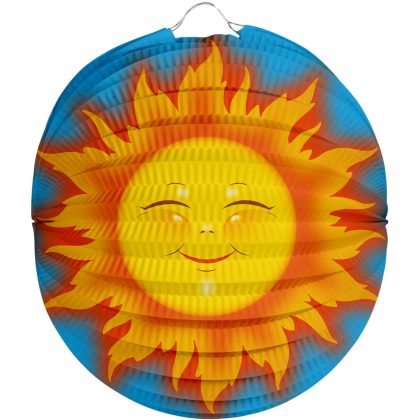 Folat Lampion zon - 22 cm - licht blauw - papier