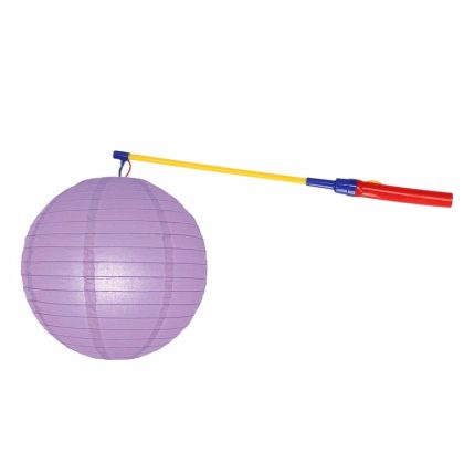 Shoppartners Lila lampion 25 cm met lampionstokje