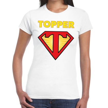 Bellatio Decorations Super Topper logo t- shirt wit dames