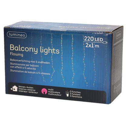 Lumineo Balkonverlichting multikleuren 220 lampjes