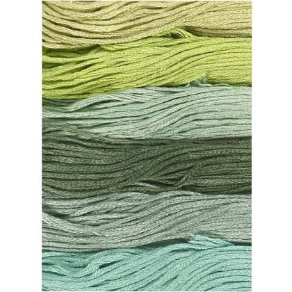 Merkloos Borduurgaren - 6x stuks - groen tinten - 1 mm - ca. 8 meter