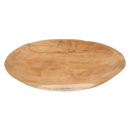 Merkloos serveerschaal - Teak houten - 38 cm - serveerblad - keuken